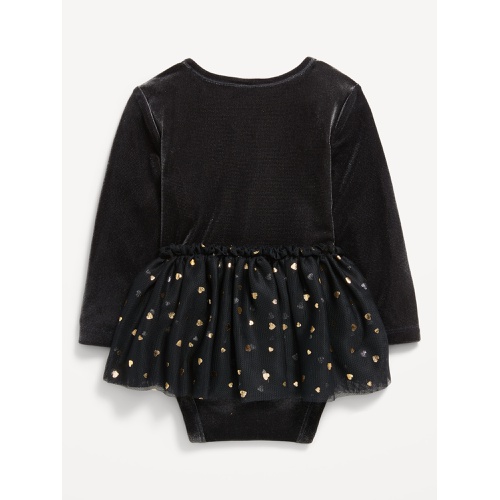 올드네이비 Long-Sleeve Wrap-Front Velvet Bodysuit Tutu Dress for Baby