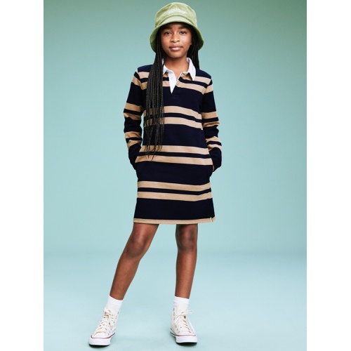 올드네이비 94 Long-Sleeve Rugby Polo Dress for Girls