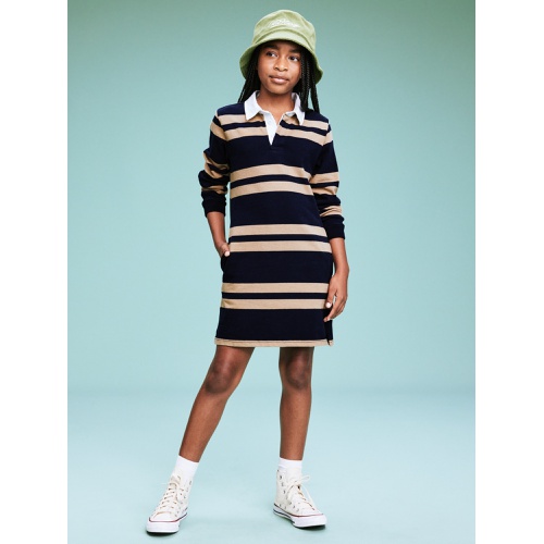 올드네이비 94 Long-Sleeve Rugby Polo Dress for Girls