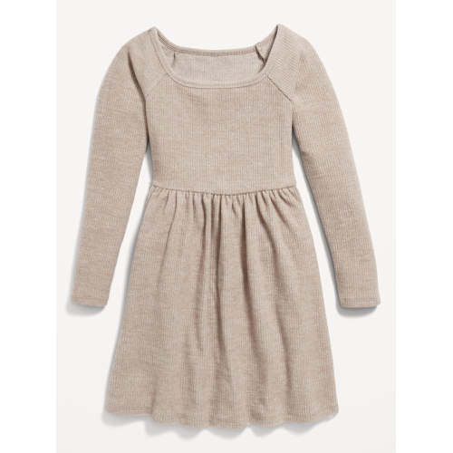 올드네이비 Long-Sleeve Plush Ribbed Fit and Flare Dress for Girls