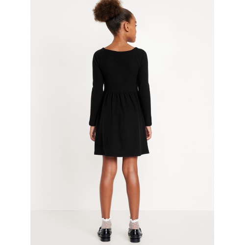 올드네이비 Long-Sleeve Plush Ribbed Fit and Flare Dress for Girls