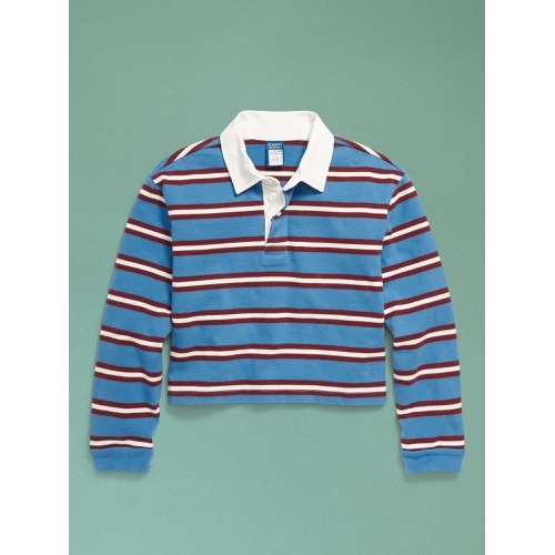 올드네이비 94 Long-Sleeve Rugby Stripe Polo Shirt for Girls