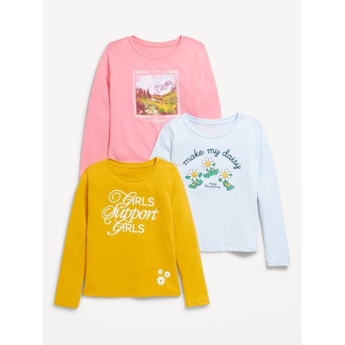 올드네이비 Long-Sleeve Graphic T-Shirt 3-Pack for Girls