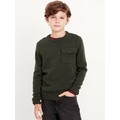 Crew-Neck Utility Pocket Sweater for Boys