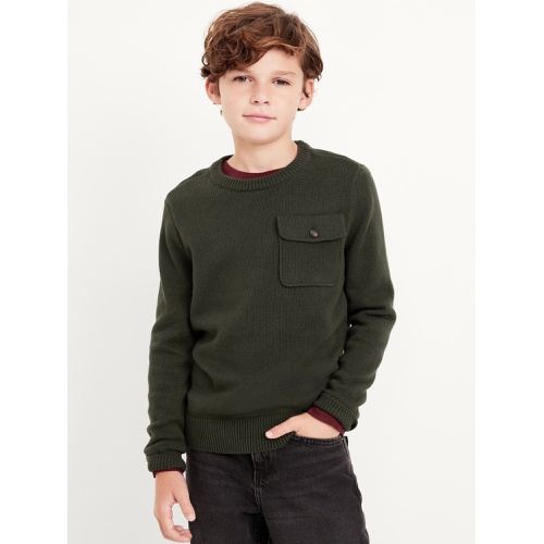 올드네이비 Crew-Neck Utility Pocket Sweater for Boys