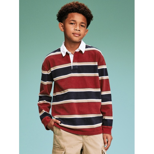 올드네이비 94 Long-Sleeve Rugby Stripe Polo Shirt for Boys