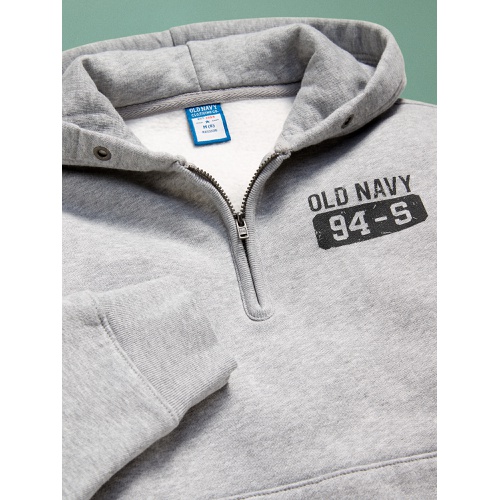 올드네이비 94 Gender-Neutral Half-Zip Logo-Graphic Hoodie for Kids