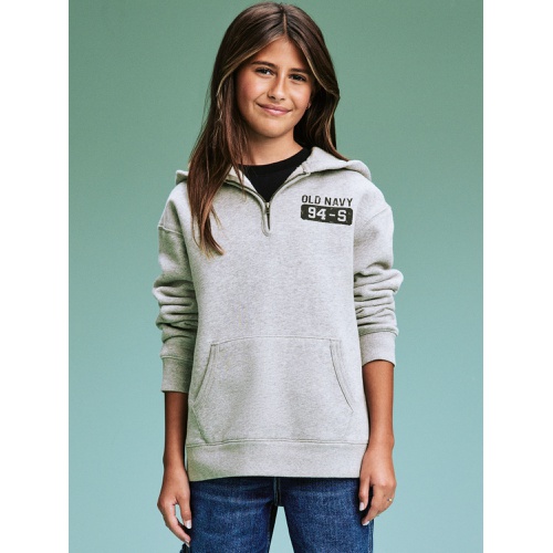 올드네이비 94 Gender-Neutral Half-Zip Logo-Graphic Hoodie for Kids