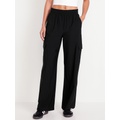 High-Waisted SleekTech Wide-Leg Cargo Pants