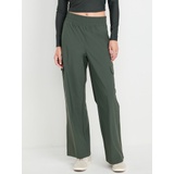 High-Waisted SleekTech Wide-Leg Cargo Pants