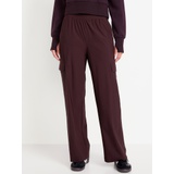 High-Waisted SleekTech Wide-Leg Cargo Pants