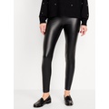 High-Waisted Faux Leather Front-Panel Leggings