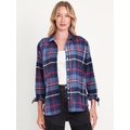 Flannel Boyfriend Button-Down Shirt