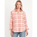 Flannel Boyfriend Button-Down Shirt