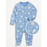 2-Way-Zip Printed Sleep & Play Footed One-Piece for Baby