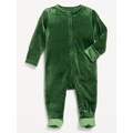 Velour 2-Way-Zip Sleep & Play Footed One-Piece for Baby