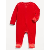 Velour 2-Way-Zip Sleep & Play Footed One-Piece for Baby