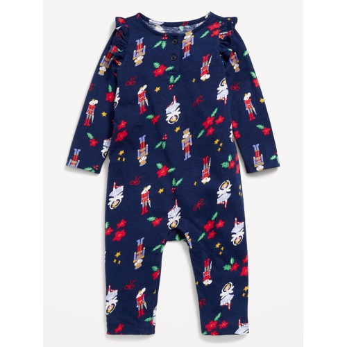 올드네이비 Printed Henley Ruffle-Trim Jumpsuit for Baby Hot Deal