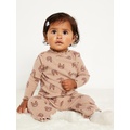 Long-Sleeve Plush Ribbed Top and Flare Pants Set for Baby