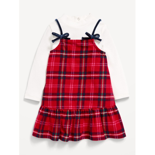 올드네이비 Ribbed Mock-Neck Top and Tie-Bow Ruffled Dress Set for Baby Hot Deal