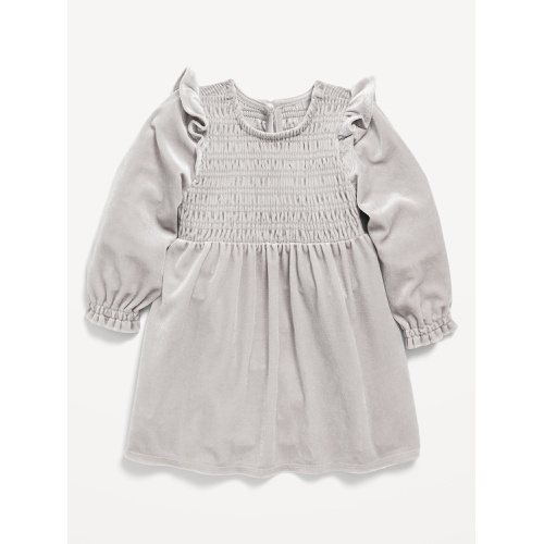 올드네이비 Ruffled Smocked Velvet Dress for Baby Hot Deal