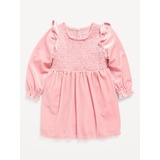 Ruffled Smocked Velvet Dress for Baby Hot Deal