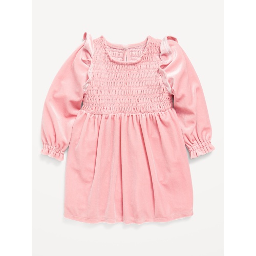 올드네이비 Ruffled Smocked Velvet Dress for Baby Hot Deal