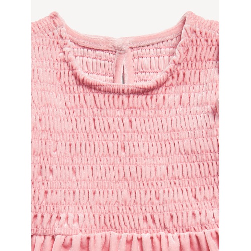 올드네이비 Ruffled Smocked Velvet Dress for Baby Hot Deal