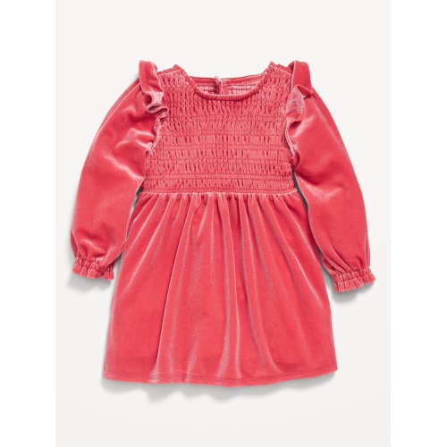 올드네이비 Ruffled Smocked Velvet Dress for Baby Hot Deal