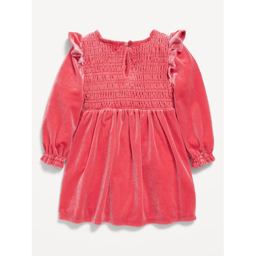 올드네이비 Ruffled Smocked Velvet Dress for Baby Hot Deal