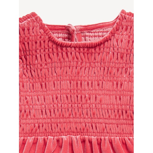 올드네이비 Ruffled Smocked Velvet Dress for Baby Hot Deal