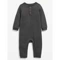 Long-Sleeve Jersey-Knit Henley One-Piece for Baby