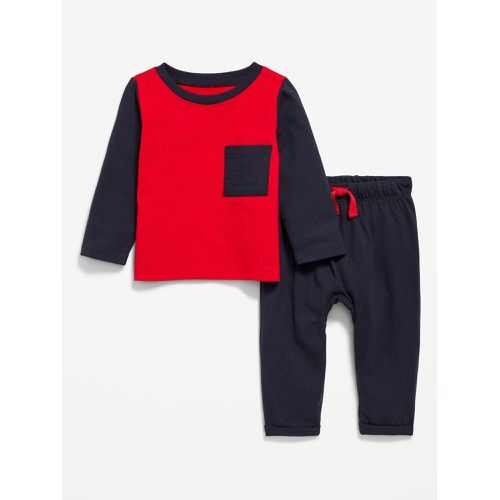 올드네이비 Long-Sleeve Pocket T-Shirt and Pants Set for Baby