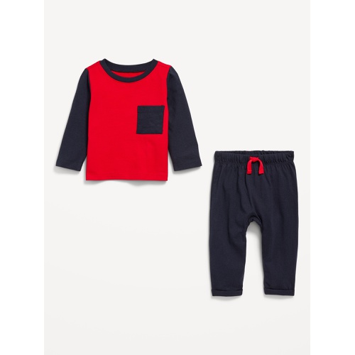 올드네이비 Long-Sleeve Pocket T-Shirt and Pants Set for Baby