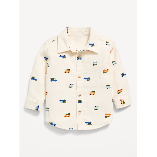 올드네이비 Printed Long-Sleeve Corduroy Shirt for Baby