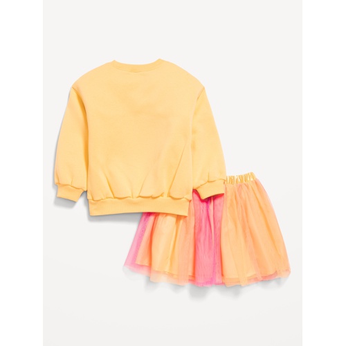 올드네이비 Crew-Neck Graphic Sweatshirt and Tulle Skirt Set for Toddler Girls