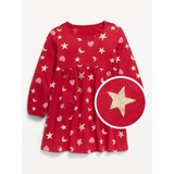 Printed Jersey-Knit Long-Sleeve Dress for Toddler Girls Hot Deal