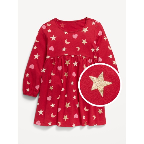 올드네이비 Printed Jersey-Knit Long-Sleeve Dress for Toddler Girls Hot Deal