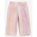 Shiny Metallic Cropped Wide-Leg Pants for Toddler Girls