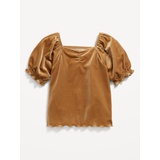 Puff-Sleeve Velvet Top for Toddler Girls Hot Deal