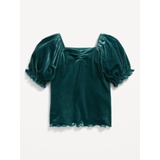 Puff-Sleeve Velvet Top for Toddler Girls Hot Deal