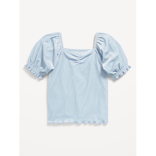 올드네이비 Puff-Sleeve Velvet Top for Toddler Girls Hot Deal