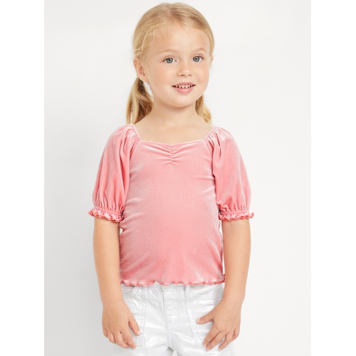 올드네이비 Puff-Sleeve Velvet Top for Toddler Girls Hot Deal