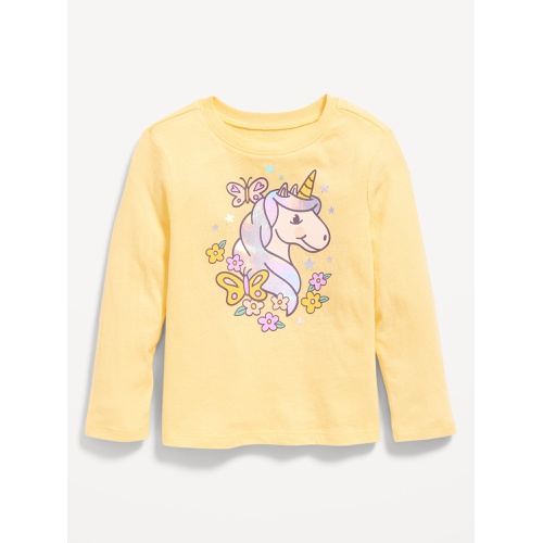 올드네이비 Long-Sleeve Graphic T-Shirt for Toddler Girls Hot Deal