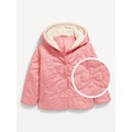 Quilted Sherpa-Trim Jacket for Toddler Girls