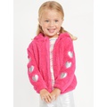 Sherpa Full-Zip Applique Jacket for Toddler Girls