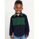 Long-Sleeve Color Block Corduroy Shirt for Toddler Boys