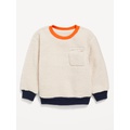 Oversized Sherpa Zippered Pocket Sweatshirt for Toddler Boys