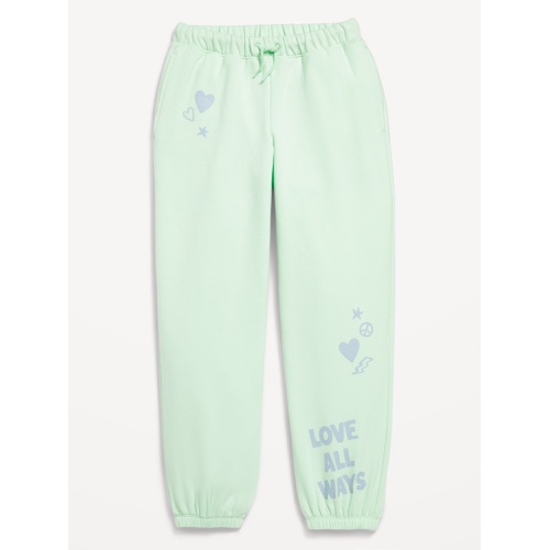 올드네이비 High-Waisted Cinched-Hem Graphic Jogger Sweatpants for Girls