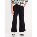 High-Waisted Wide-Leg Fleece Cargo Pants for Girls